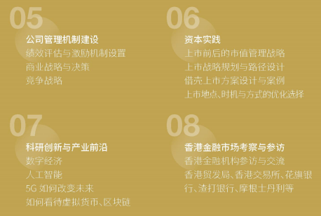 金融創新與上市并購董事長項目課程安排